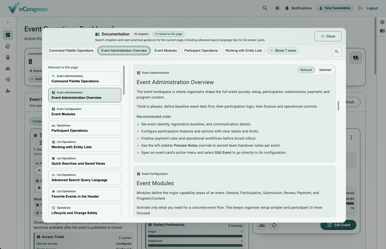 Kontextbezogene In-App-Dokumentation im Arbeitsbereich